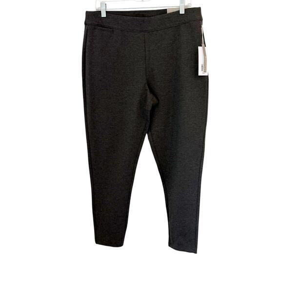 NWT Soft Surroundings SoftEssential Ponte Leggings Charcoal Heather Gray Size L - Picture 3 of 11